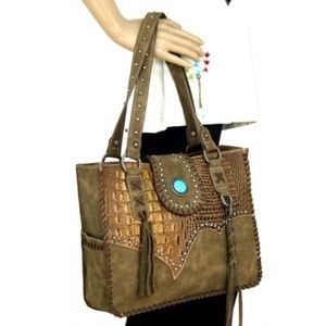 Trinity Ranch Tooled Leather Collection Carry Tote